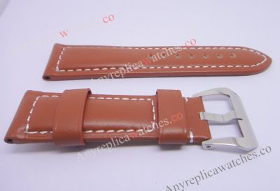 Aftermarket Officine Panerai Watch Band - Smooth Brown Leather Strap 24mm